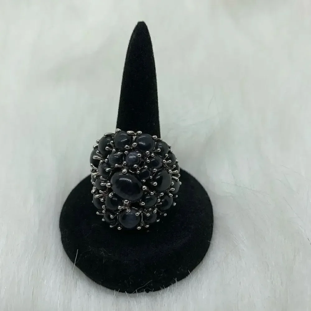 Navy Catseye Stones Ring‎